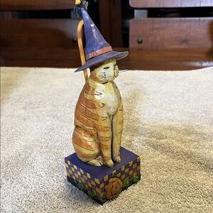 Jim Shore Heartwood 4006135 Halloween Kitty in a Witch Hat 2006 Figure